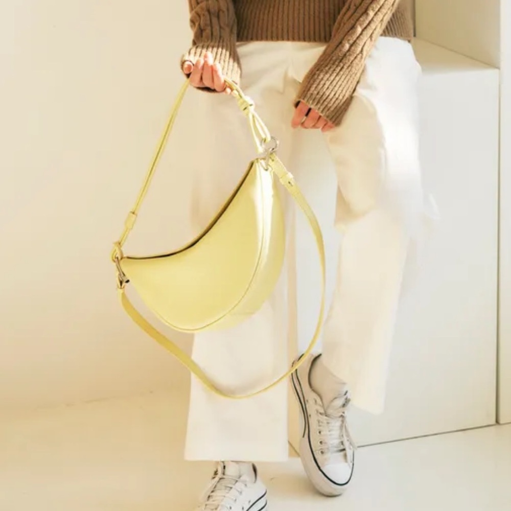 BKBC Korean Designer Croissant bag in lemon color
